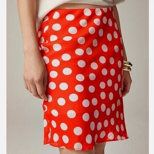 J. Crew New Gwen layered slip skirt in polka dot chiffon